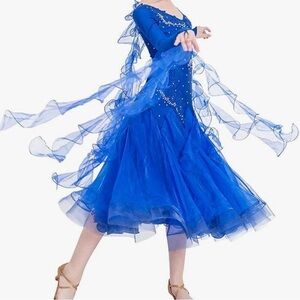 NWT ROYAL SMEELA Women’s Ballroom Dance Dress Modern Waltz Tango Dancing